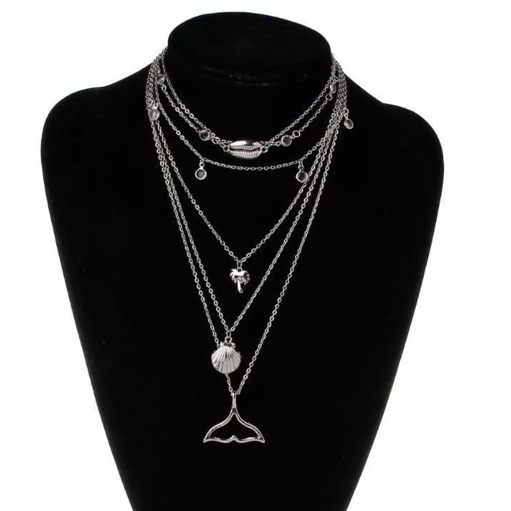 {MARIELLA} boho mermaid tail shell layer necklace - Picture 3 of 7